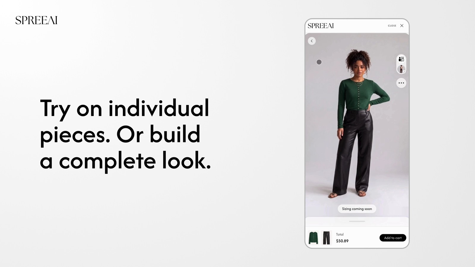 SPREEAI for Shopify: individual try-on and complete looks on a personal photo