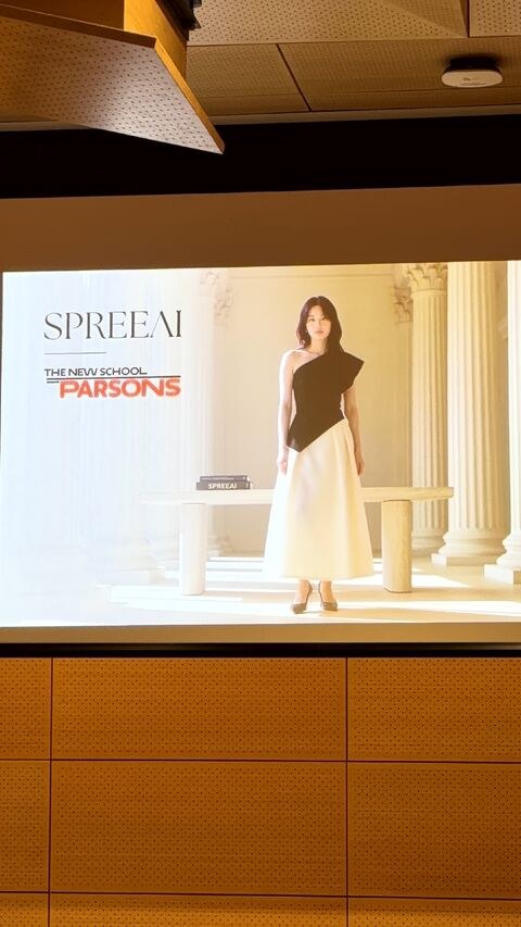 SPREEAI presentation projected during the Parsons EMiLUX residency.