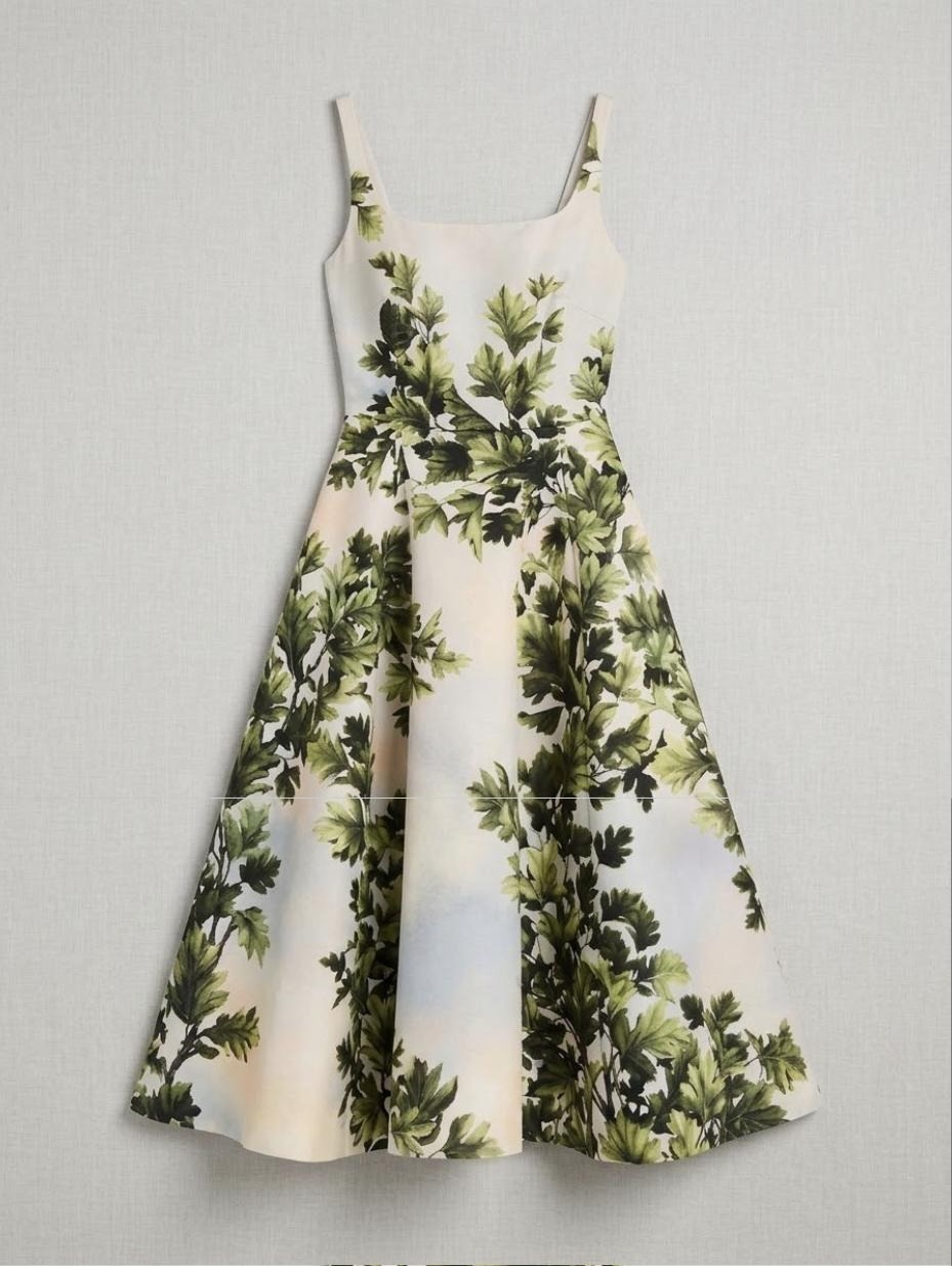 Maple Leaves Faille Dress