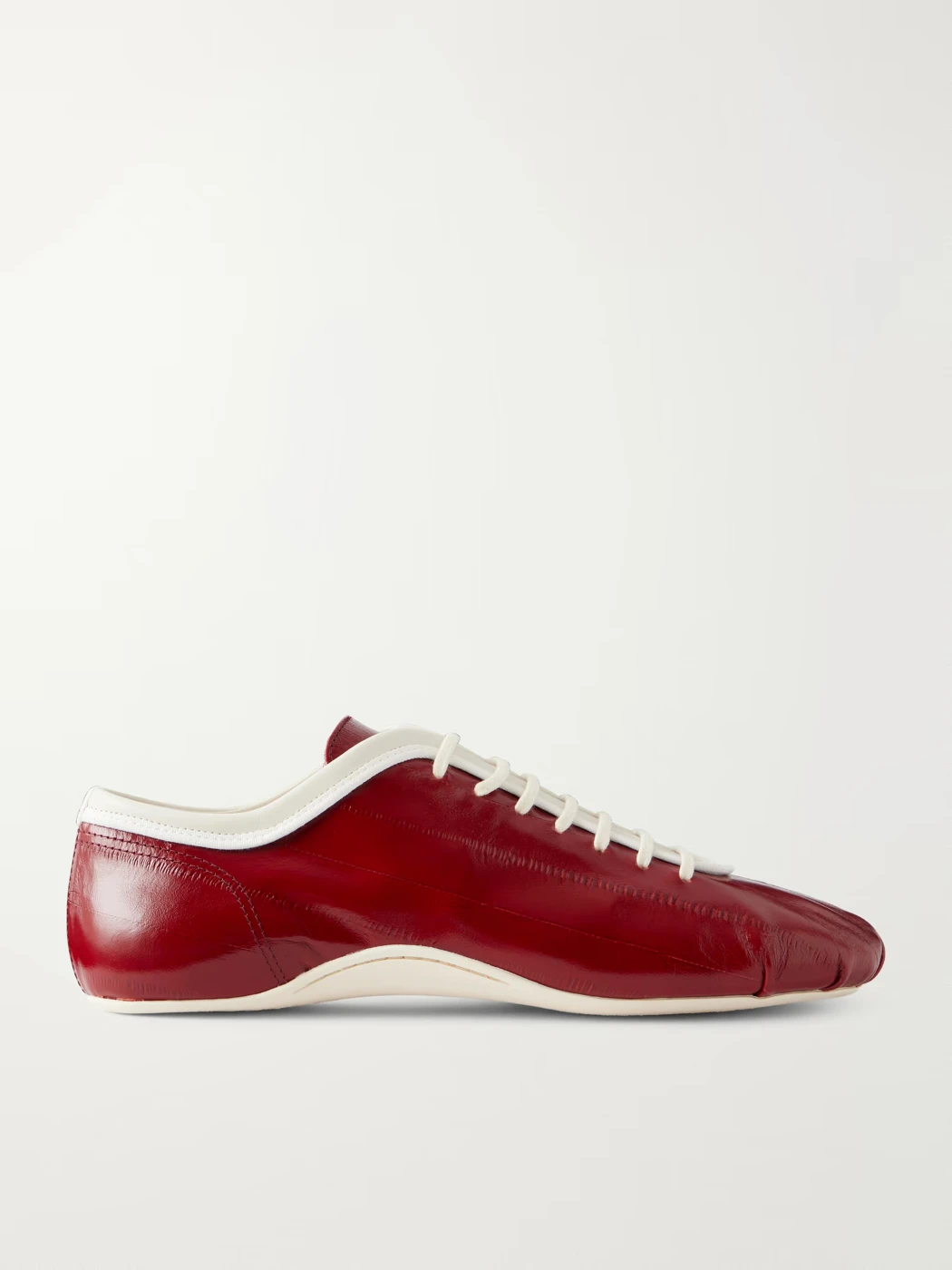 Eel-effect leather sneakers
