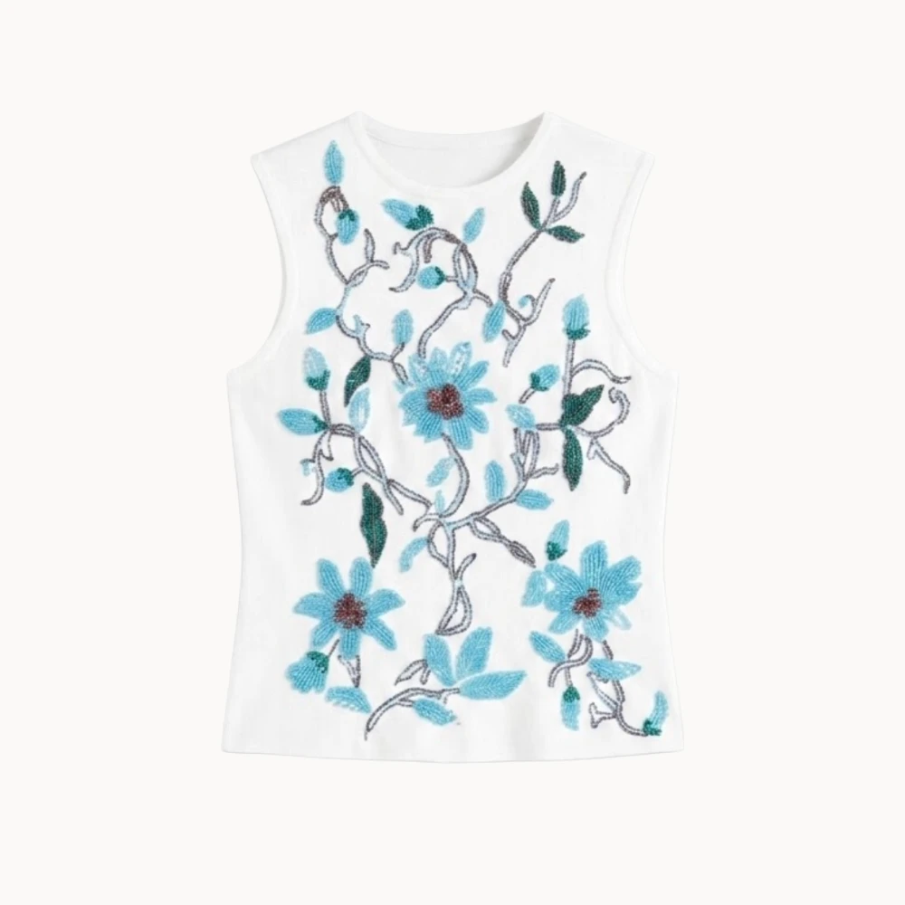 Blue Embroidered Shirt