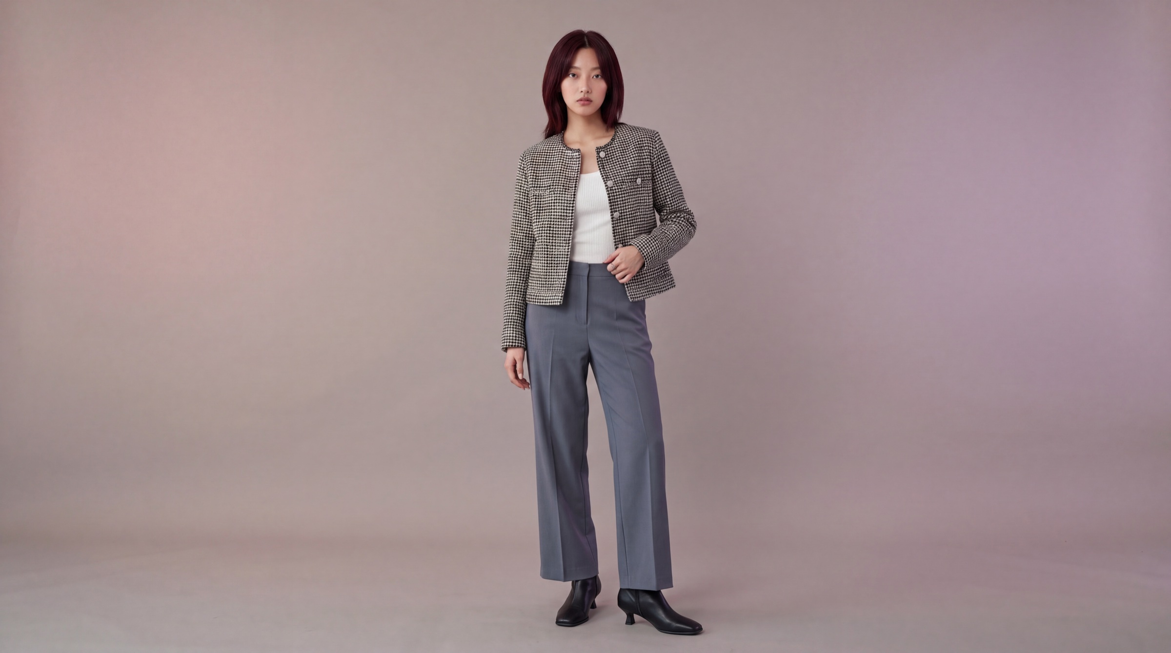 Yuna, a SPREEAI AI twin, in a premium fashion studio